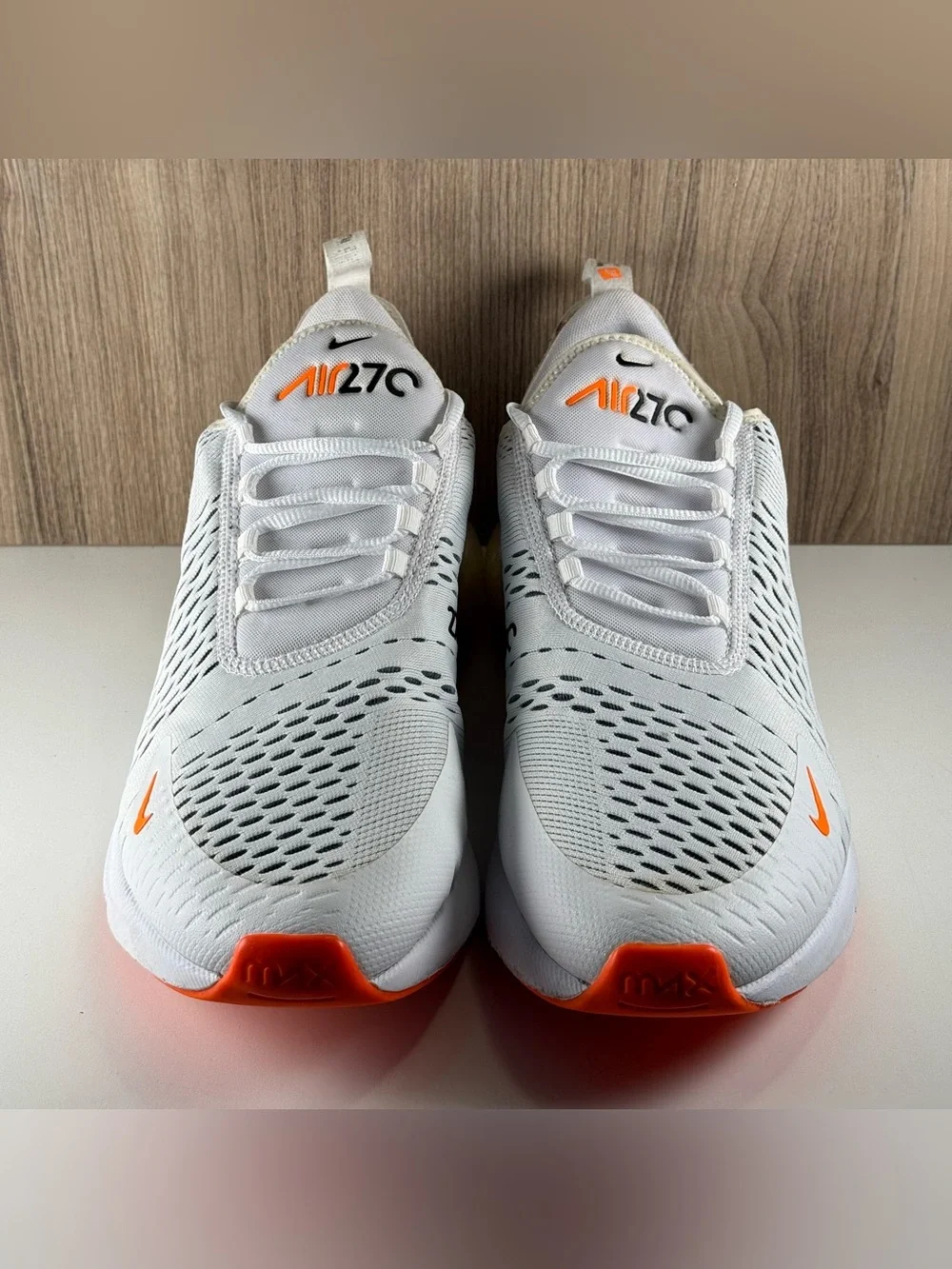 Nike Air Max 270 Just Do It White Total Orange Shoes AH8050-106 Men’s Size 12